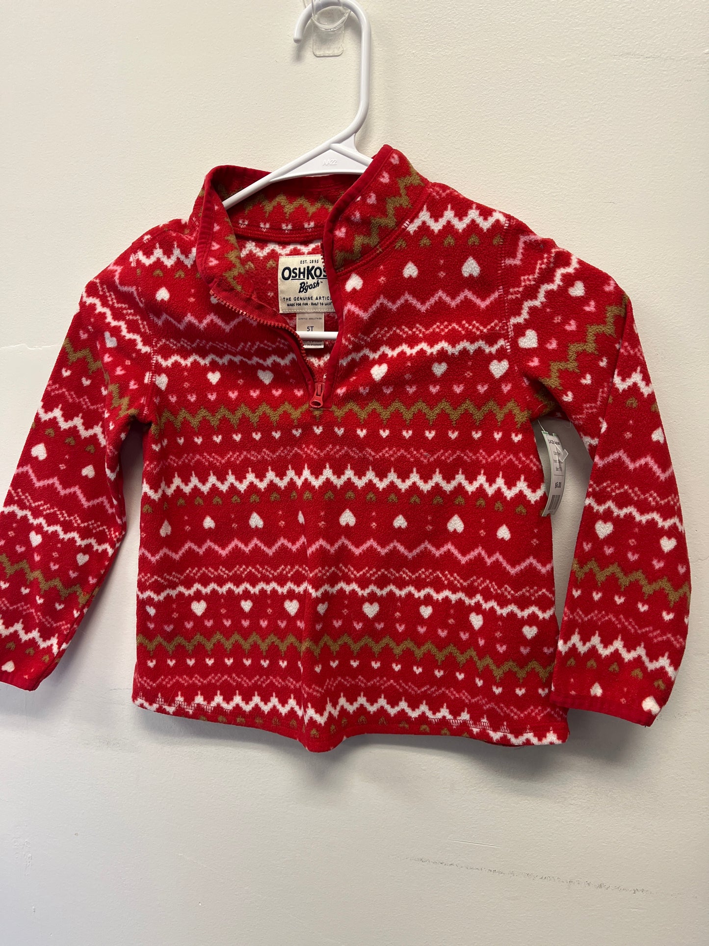 Red OshKosh 1/4 Zip Jacket, 5T G