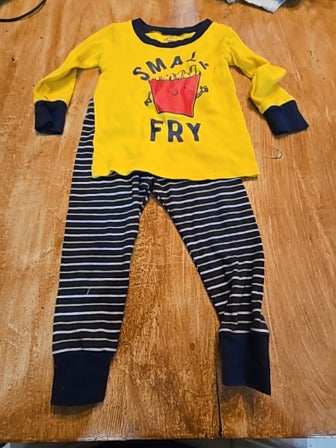 Yellow/blue Carters Small fry 2 piece pjs, 12M B