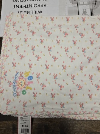 White/Pink Flowers OshKosh Blanket