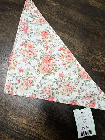 White/Pink Flower  Bib