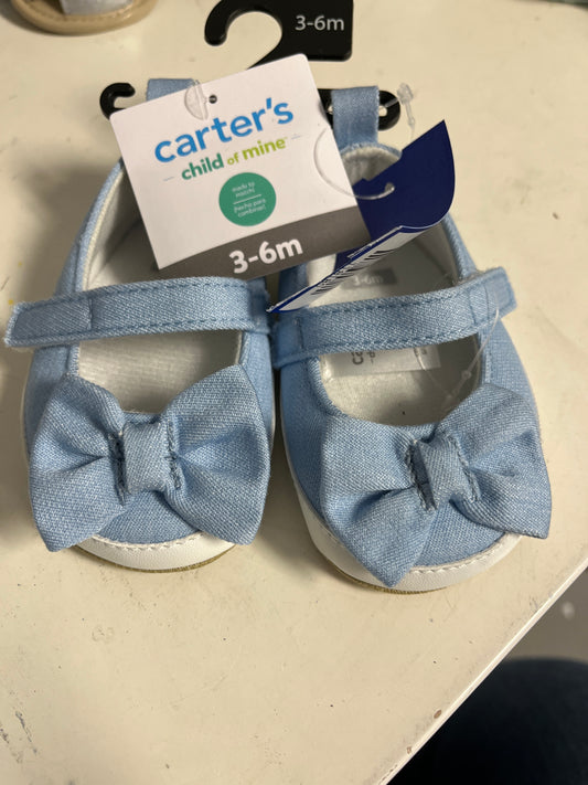 blue Carters Bowed Crib Shoes 3-6m, 3M G