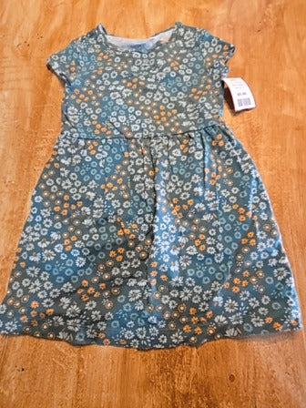 Green Flower Carters Dress, 3T G