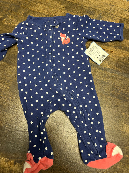 Navy/White Polka Dot Carters Sleeper, 3M G