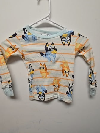 White striped Bluey Bluey 2 piece pjs, 5T B