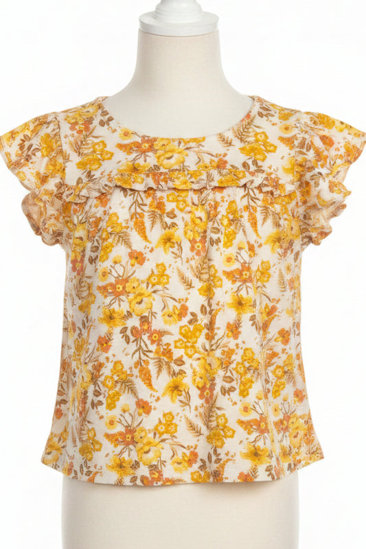 White/Yellow/Orange Flowers Tommy Bahama Shirt, 5T G