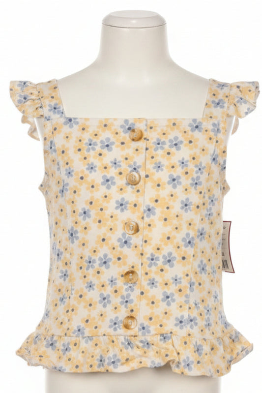 White/Yellow/Blue Flowers Nicole Miller Tank top, 5T G