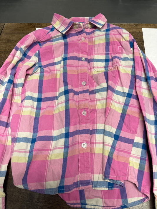 Pink/Purple Plaid Gap Longsleeve Button Up, 8 G
