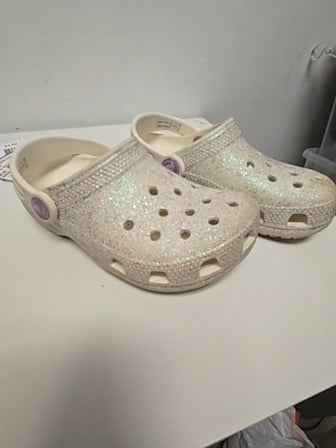 White glitter Crocs Crocs, 11