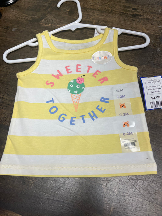 yellow stripe Garanimals Ice Cream Tank Top 0/3m, NB G