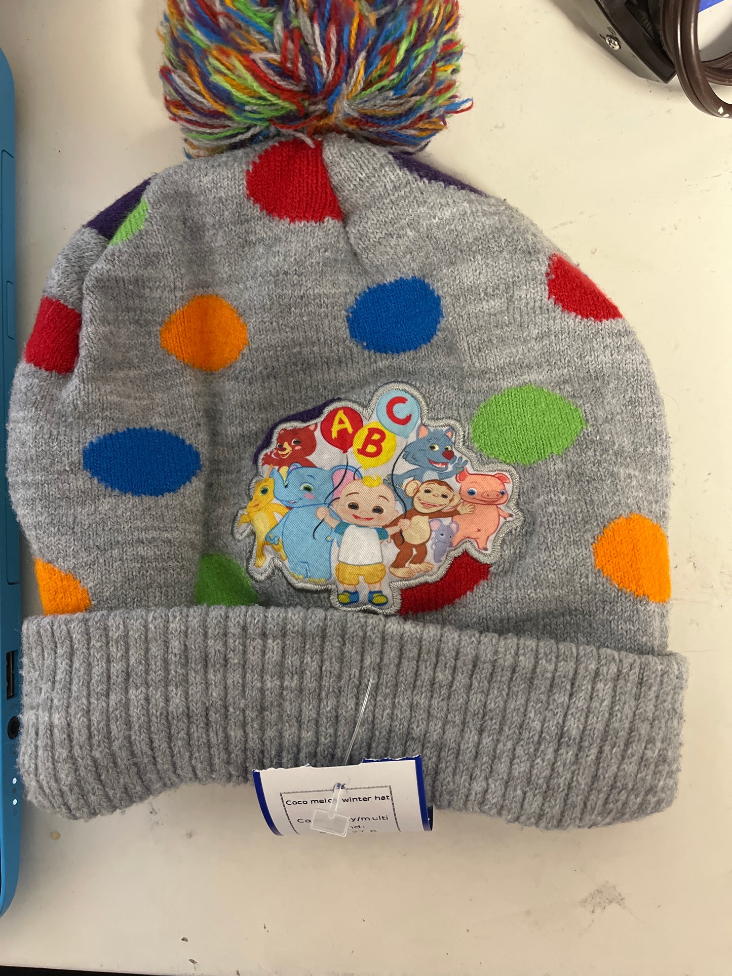 grey/multi  Coco melon winter hat, 2T B