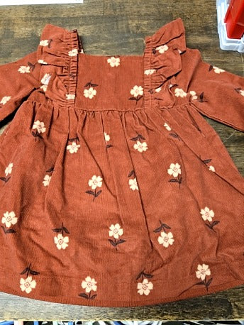 Burgandy Flower Carters Dress, 6M G