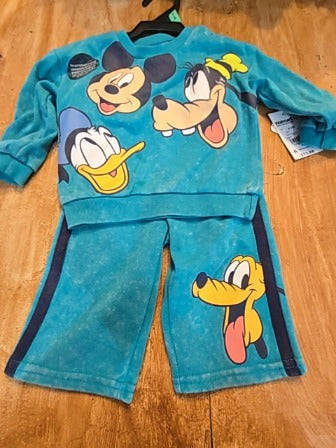 Teal Disney Baby Mickey 2 piece outfit, 6M B