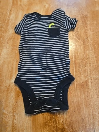 Black/white stripe Child of mine Dinosaur onesie, NB B