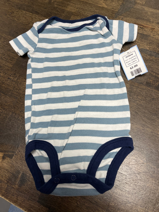 Blue/White Carters Onesie, 3-6M B