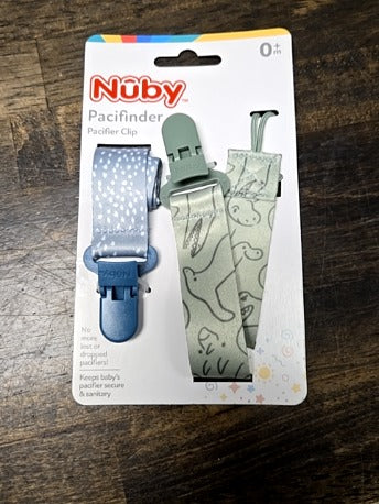 Green/Blue Nuby Pacifier Clips(2)