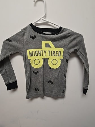 Grey/black Carters Mighty tired 2 piece pjs, 5T B