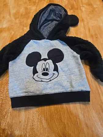 Grey/black  Mickey hoodie, 9M B