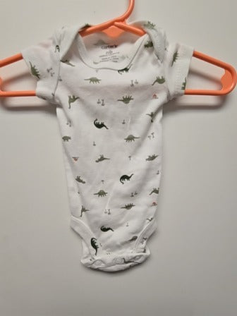 White/grey/green Carters Dinosaur 2 puece outfit, NB B