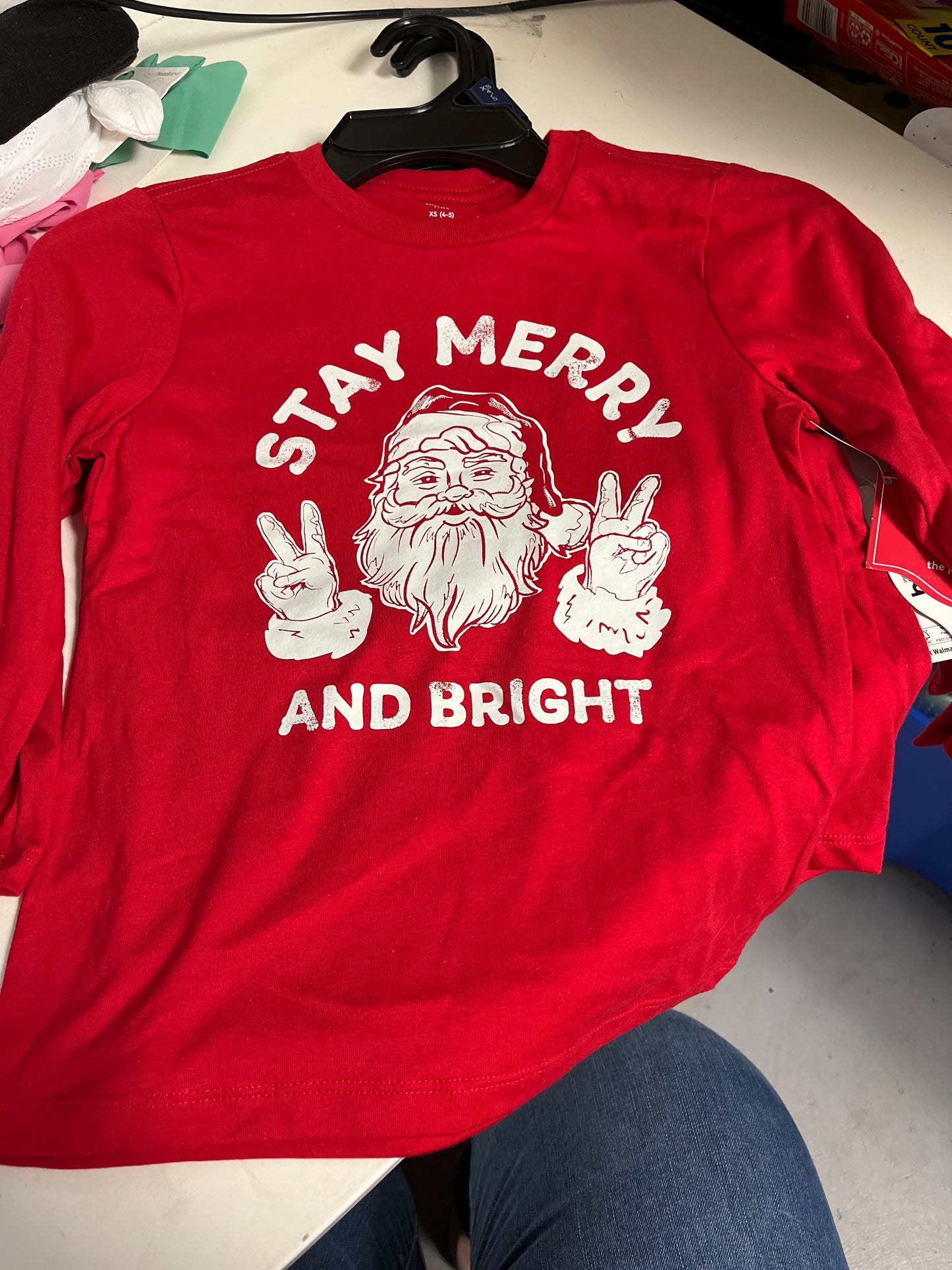 Red Holiday Time Long Sleeve Christmas Shirt, 4T B