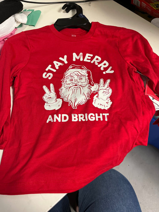 Red Holiday Time Long Sleeve Christmas Shirt, 4T B