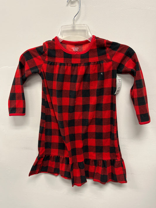 Red/Black Plaid Carters Nightgown, 3T G