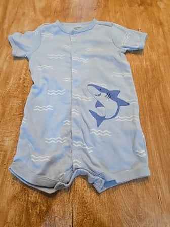 Blue Carters Shark one piece, 18M B