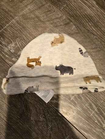 White with animals Carters Hat, 6M B