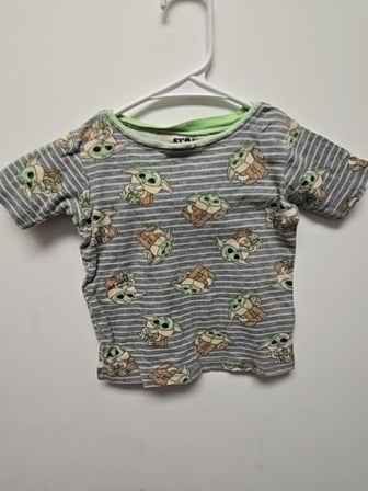 Grey stripe Star wars Baby yoda 2 piece pjs, 5T B