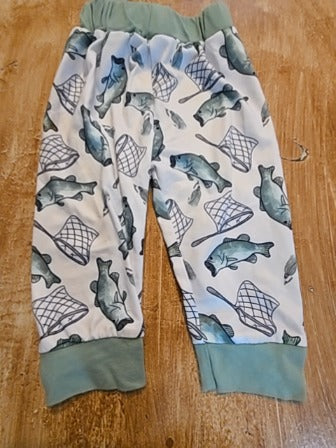 White/green Cat Fish pants, NB B