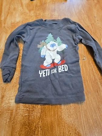 Grey Carters Yeti for bed 2 piece pjs, 12M B