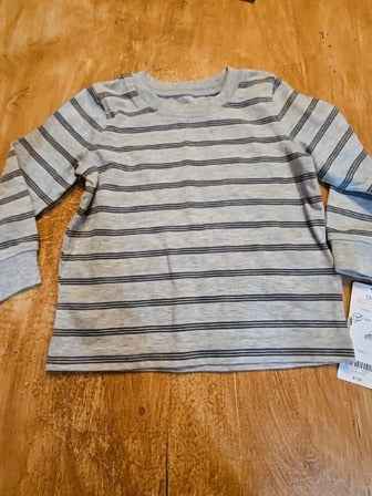 Grey stripe Carters Long sleeve shirt, 12M B