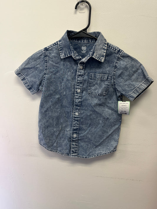 Blue Wonder Nation Button Down Shirt, 4T B