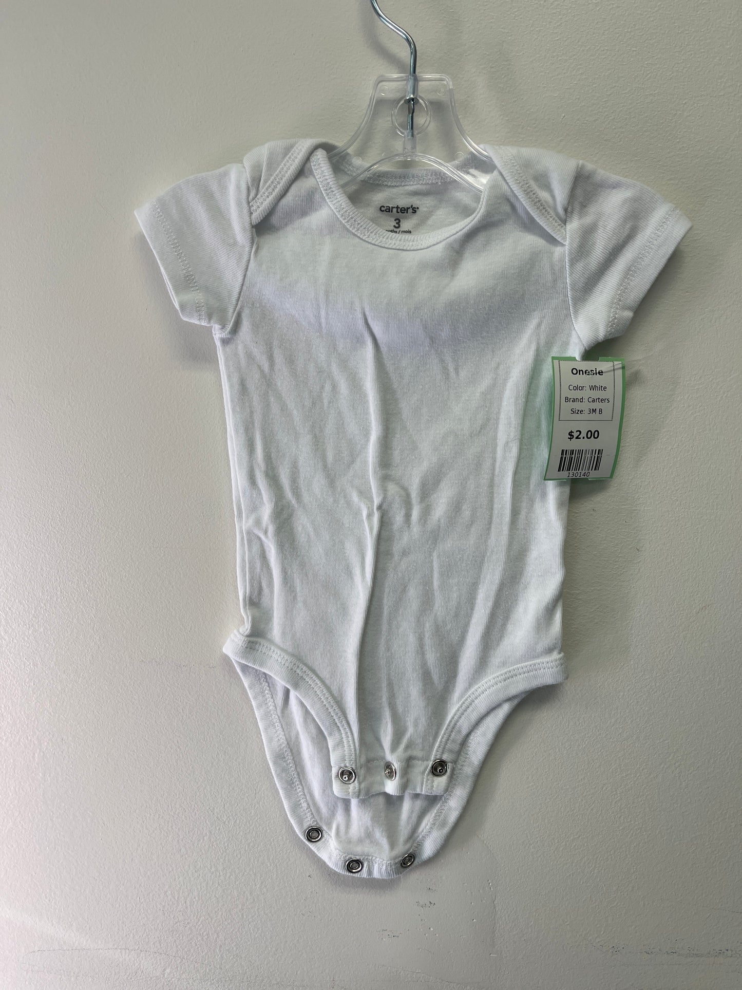 White Carters Onesie, 3M B