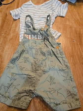 White/green Disney baby Simba 2 piece outfit, 12M B
