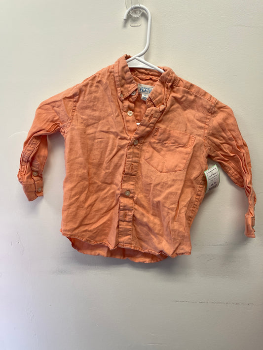 orange Childrens Place Longsleeve Button Up, 4T B
