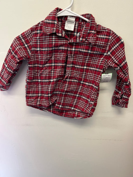 Red Plaid Disney Flannel Shirt, 4T B