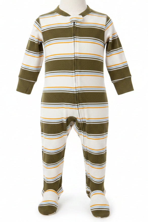 Green/white stripe Carters Sleeper, 9M B