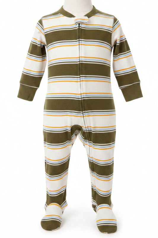 Green/white stripe Carters Sleeper, 9M B