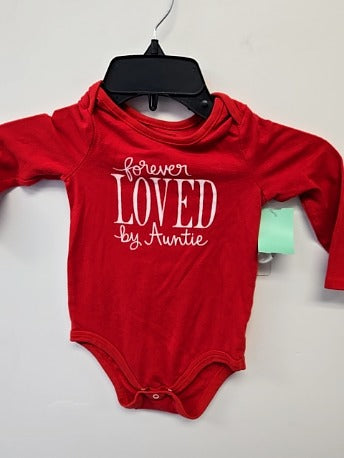 Red/White Forever Loved By Auntie Cat & Jack Longsleeve Onesie, 18M B