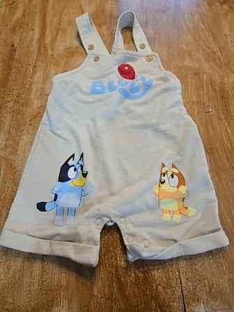 Tan Bluey Short bibs, 18M B