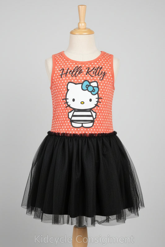 Pink/Black/White Polka Dot Hello Kitty Dress, 6 G