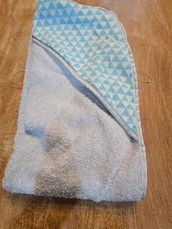 Grey/teal Coral dock Hooded towel