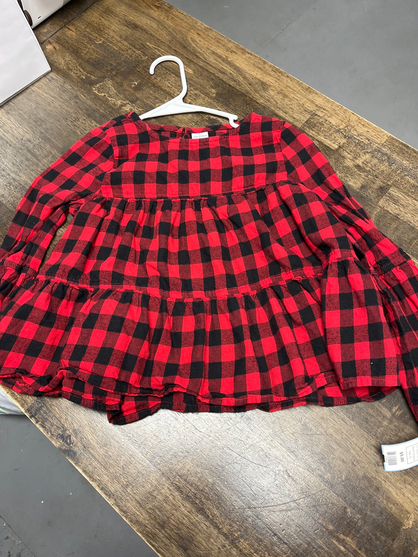 red/black check Arizona Long Sleeve Shirt, 7G