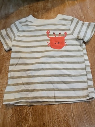 White/red Little Lad Crab 2 piece outfit, 12M B
