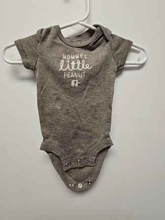 Brown Carters Mommys little peanut outfit, NB B