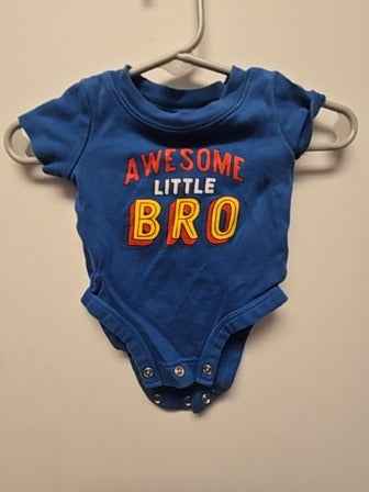 Blue/grey Carters Awesome little bro outfit, NB B