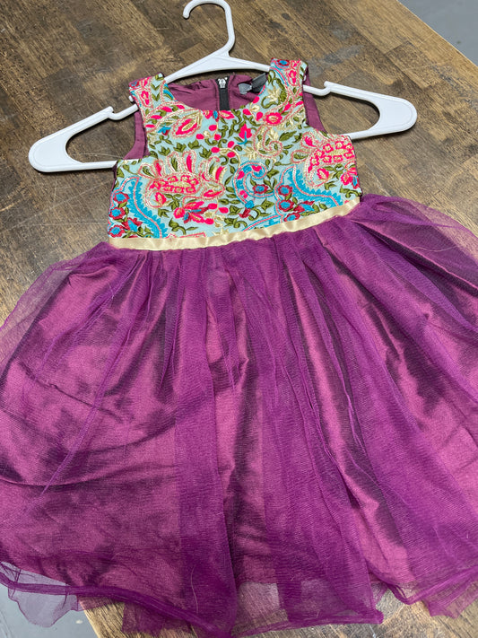 Purple Flower A.T.U.N Holiday Dress, 3T G