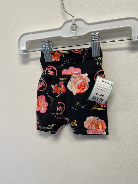 Black/Pink Flower Boutique Shorts, Newborn