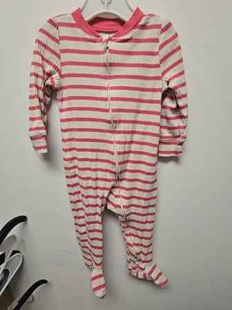 Pink/white stripe Huggies Sleeper, 9M G