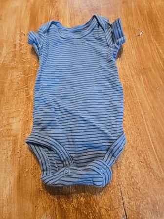 Blue stripe Carters Onesie, NB B